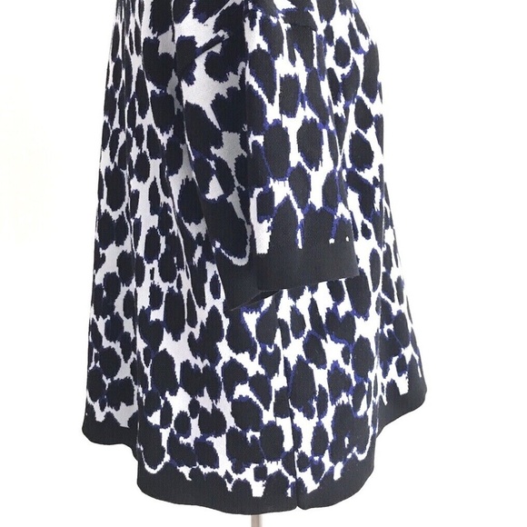 Kate Spade | Leopard Print Pullover Sweater Top Womens M Blue Knit Stretch - Picture 7 of 12
